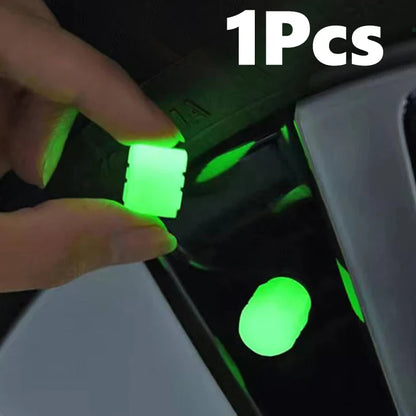 Luminous Valve Caps – Fluorescent Night Glow Tire Caps for Car, Motorcycle & Bicycle (4PCS)