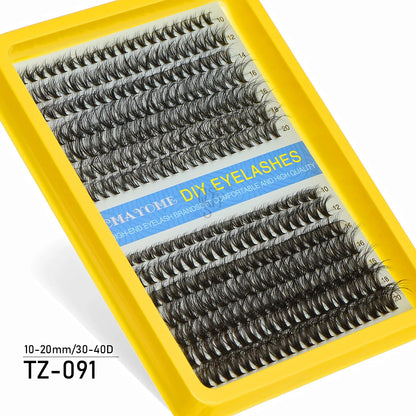 Individual Cluster Lashes – 20-100D Natural Look DIY Eyelash Extensions, 280pcs Mixed Tray Volume Lashes