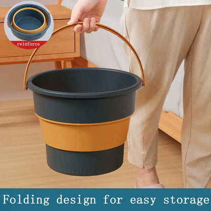 Portable Foldable Silicone Bucket - 5/10/17L Collapsible Basin for Camping, Laundry, Car Wash, Fishing & Household Use