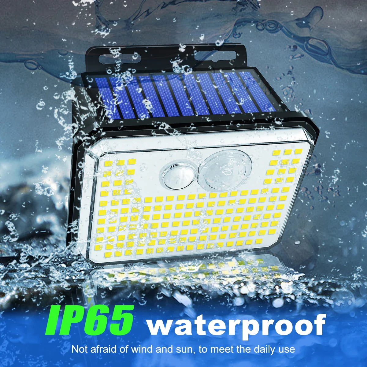 IP65 Waterproof 148 LED Solar Motion Sensor Outdoor Garden Light, Super Bright Wall-Mounted Security Lamp with 3 Lighting Modes
