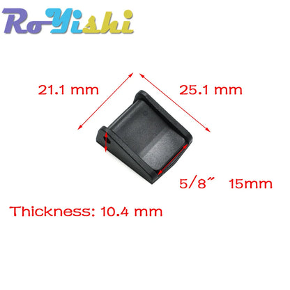 Plastic Cam Buckle Toggle Clips – Black Adjustable Backpack Strap Webbing Buckles (5/8”–2” Sizes)