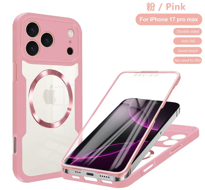 Magnetic 360° Clear iPhone Case - Full Protection with Screen Film Cover for Pro & Pro Max Models