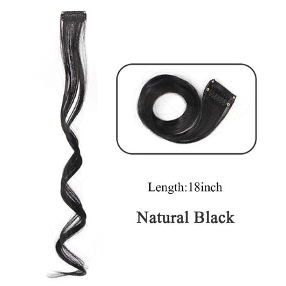 HUAYA 18" Synthetic Clip-In Colorful Curly Hair Extension – Ombre Pink Purple Red Blue Hair Piece