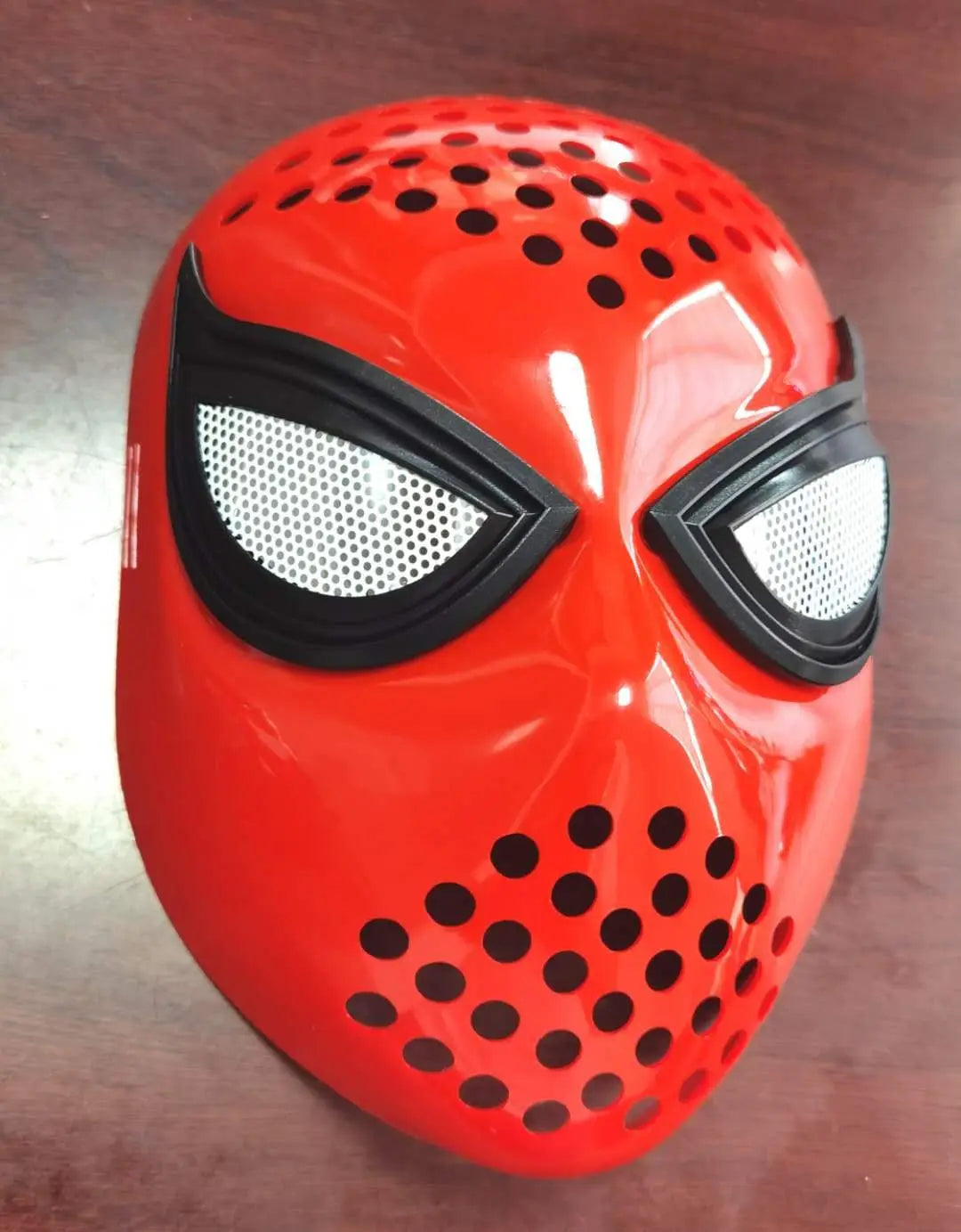 Spider-Man: Far From Home Iron Spider Cosplay Mask — Red & Black Faceshell Helmet with Elastic Straps, Costume Accessory