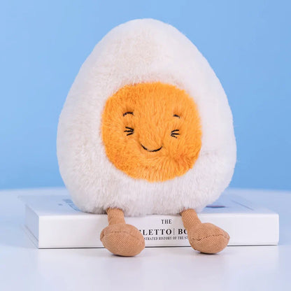 New Cartoon Egg Stuffed Toy – Breakfast Bread & Toast Plush Doll, Fun Pillow for Baby Comfort & Xmas Gifts