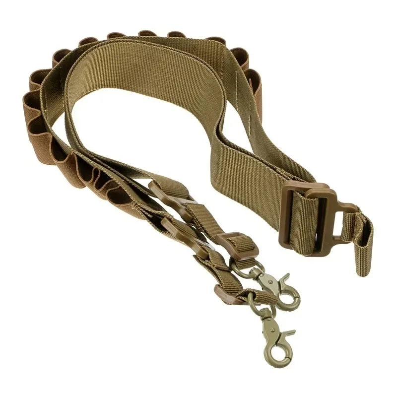 15-Round 12 Gauge Ammo Shell Belt with 2-Point Sling – Rifle Shotgun Shoulder Holster Hunting Accessory
