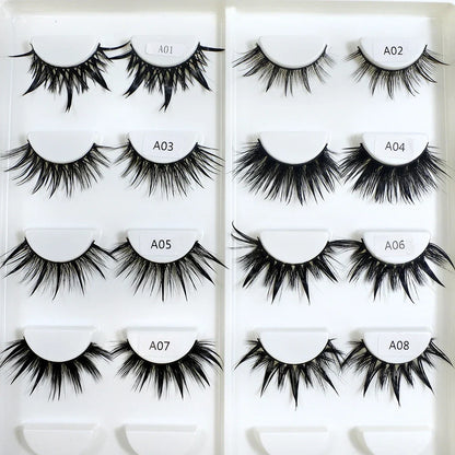 RED SIREN Wet Manga Lashes – Long, Thick Natural Fake Eyelashes for Korean Makeup Fashion