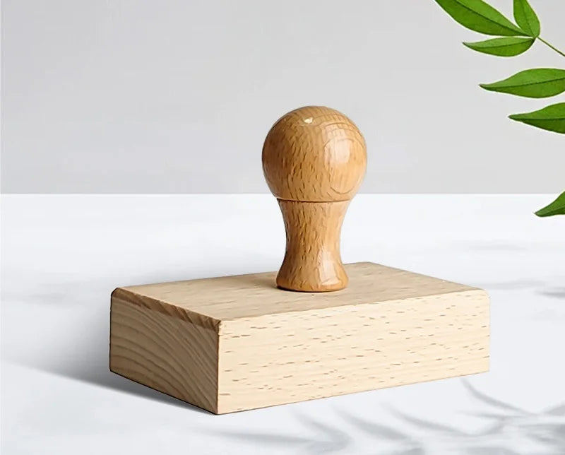 Custom Wooden Logo Stamp – Personalized Self-Inking Rubber Stamp for Wedding, Party, Packaging, Company Name & Address
