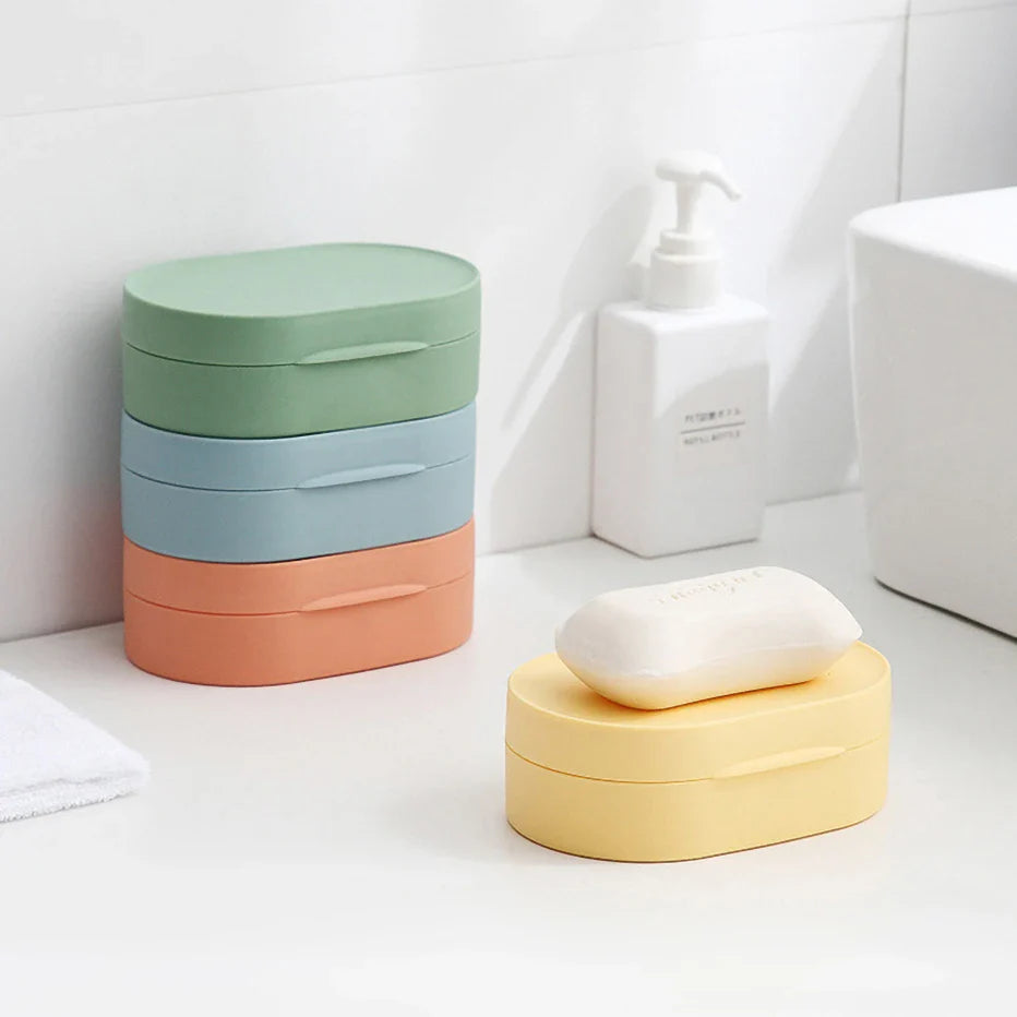 On-the-Go Suds: Round Travel Soap Holder with Waterproof Seal - Bathroom Bliss in a Box!