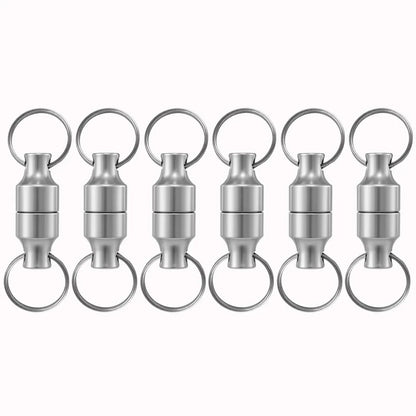 Strong Magnetic Keychain with Metal Ring – Anti-Loss Carbon Steel Car Key Holder Necklace & Storage Hanging Tool (1 Pair / 10PCS)