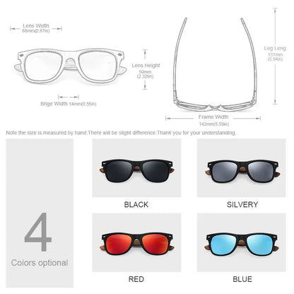 Oi Wood Natural Wooden Polarized Sunglasses for Men – Fashion Sun Glasses with TR90 Frames