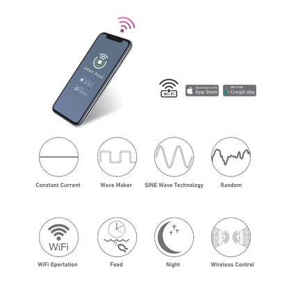 Jebao MLW Series Smart Aquarium Wave Maker – WiFi Flow Pump with LCD Controller for Fish Tanks