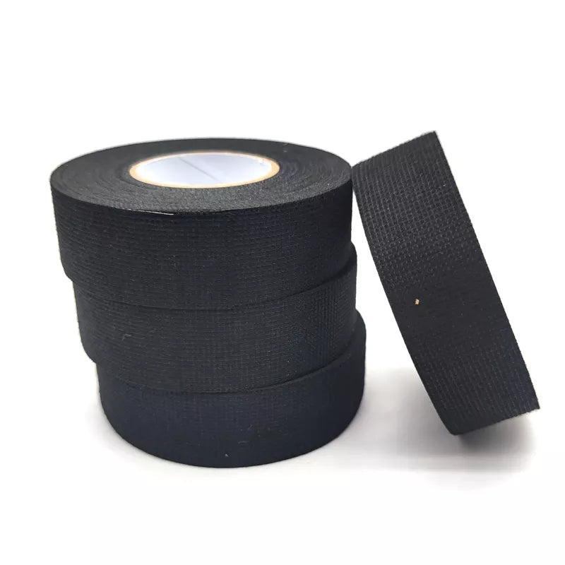 15 Meter Flame Retardant Adhesive Cloth Tape - Heat-resistant Tape for Car Cable Harness, Wiring Loom Protection (Width 9/19/25MM)
