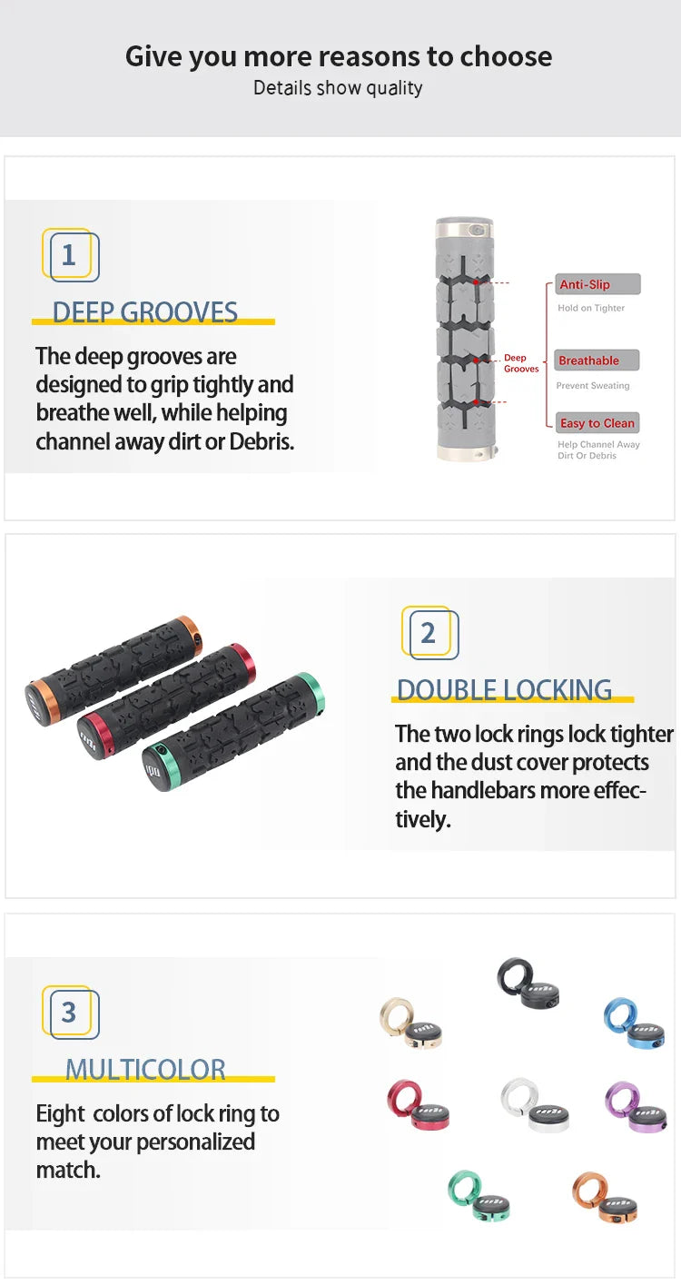 ODI RG01 Bicycle Handlebar Grips – Anti-Slip Lock-On Shock Absorbing MTB & Road Bike Grips