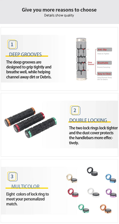 ODI RG01 Bicycle Handlebar Grips – Anti-Slip Lock-On Shock Absorbing MTB & Road Bike Grips