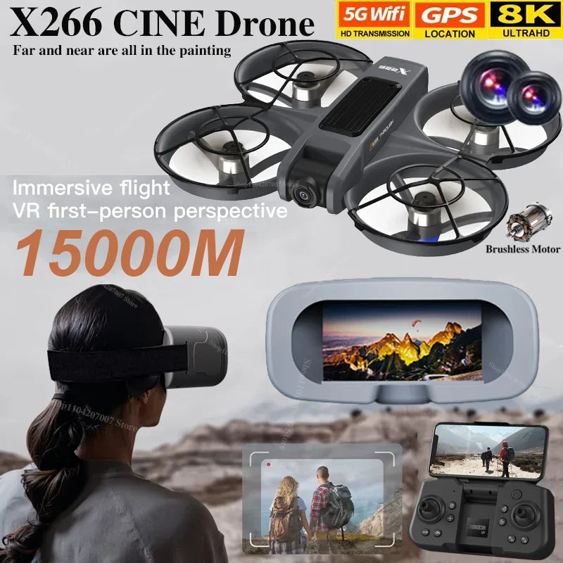 X266 Mini RC Drone – 8K HD Dual Camera, 6-Axis Headless Quadcopter with 360° Flip, Remote Control Helicopter Toy for Boys