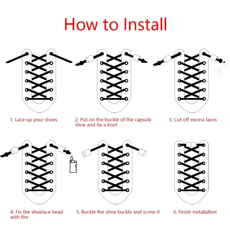 New Colorful Elastic No-Tie Shoelaces – Round Sneakers Laces for Kids & Adults