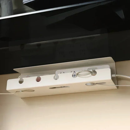 Under-Desk Cable Management Tray with Clamp – Sturdy, Spacious Power Strip and Cord Holder, No Drilling Required