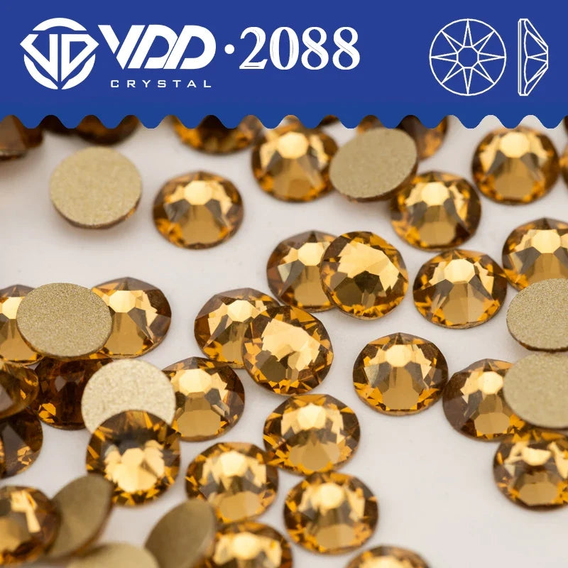 VDD AAAAA Crystal Flatback Rhinestones - SS16-SS30 16-Cut Gems for DIY Crafts & Nail Art Decoration