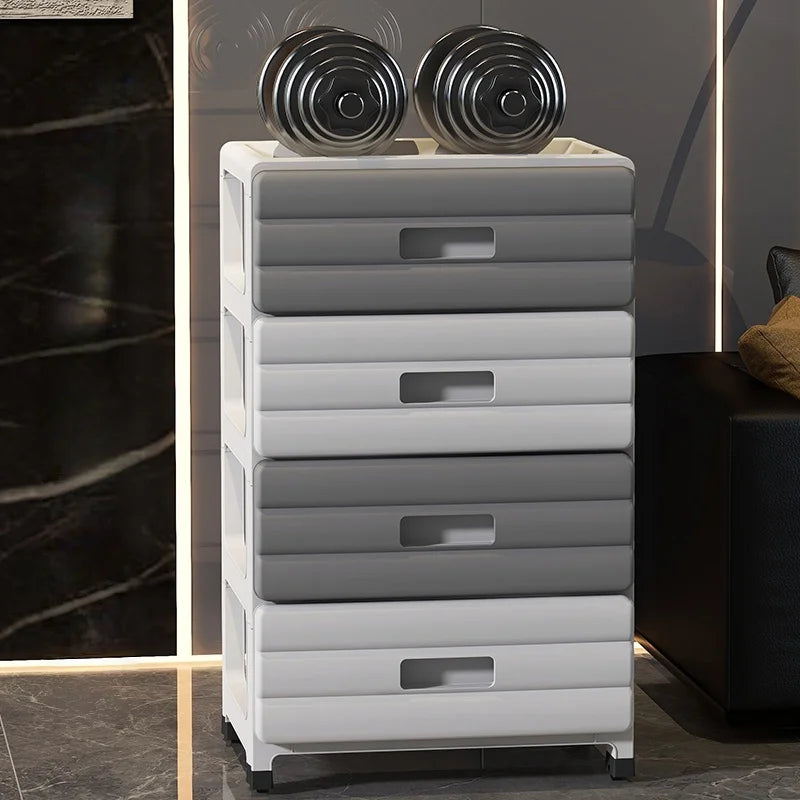 13.78" Wide Rolling Drawer Storage Cabinet — 3-6 Tier Mobile Organizer with Wheels, Gray or Brown for Living Room & Bedroom