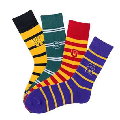 Wizard School Letter Socks - Malfoy Family Slytherin Cosplay Stripe Badge Accessories