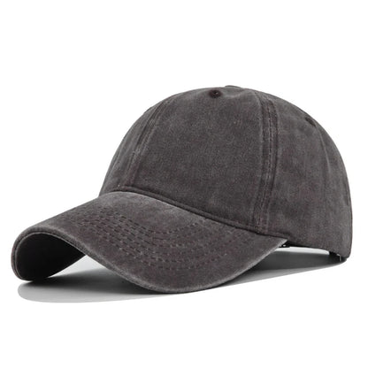 Baseball Snapback Cap – Pure Color Cowboy Hat, Water-Washed Hip Hop Fitted Cap for Men & Women, Spring & Autumn