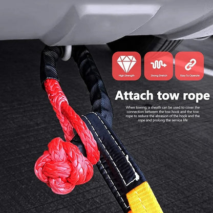 41,000lbs Soft Shackle Synthetic Rope – Heavy Duty Offroad 4X4 Tow Shackle Strap with Protective Sleeve for Jeep, Truck, SUV