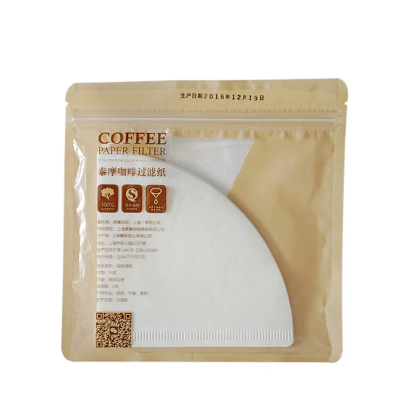 TIMEMORE Coffee Pot Filter Paper - 50pcs Hand Drip V-Shaped Filters for American Coffee Machines