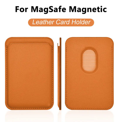 Luxury Magnetic Leather Wallet Case for iPhone 12–16 Pro Max — MagSafe Card Holder Phone Cover