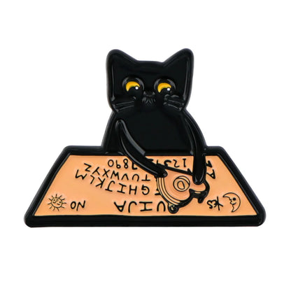 Cute Black Cat Enamel Pin – Animal Brooch Lapel Pin for Backpack, Clothing, Witch Jewelry & Halloween Gifts
