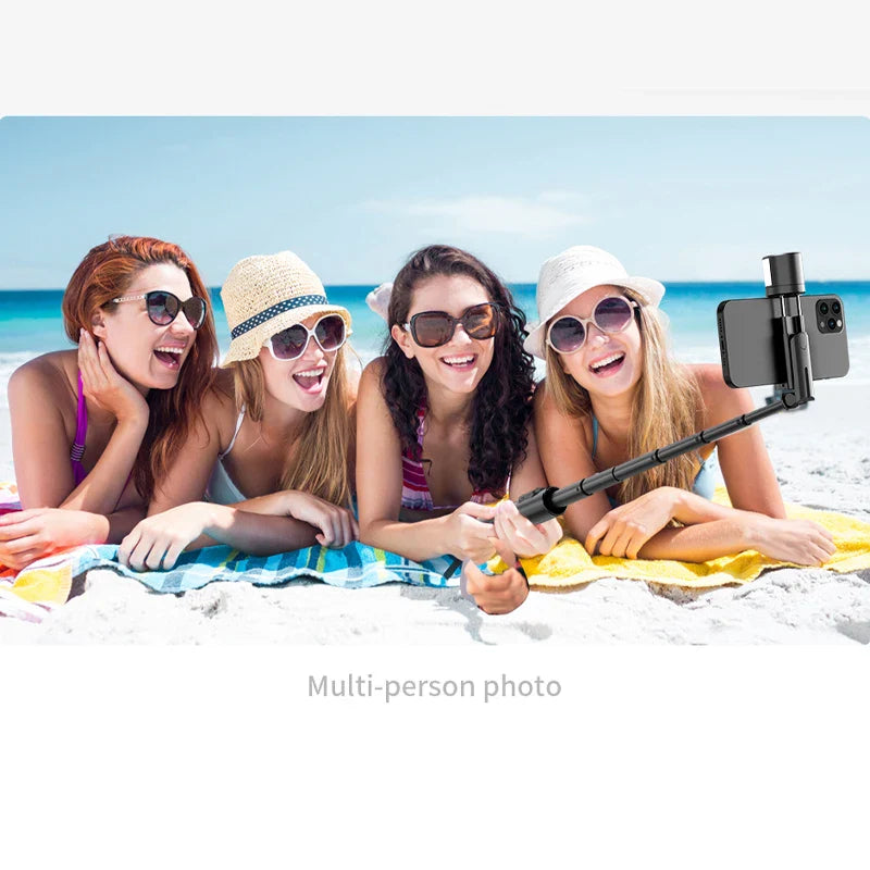 Roreta Portable Wireless Bluetooth Selfie Stick Tripod with Fill Light – Telescopic for iPhone 13, Huawei, Xiaomi & Android Phones