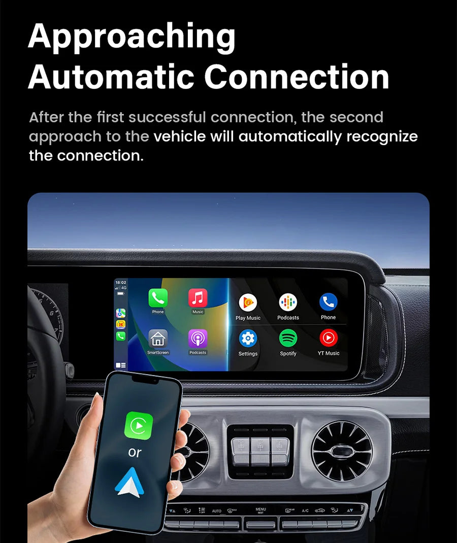 2025 Upgrade Wireless CarPlay & Android Auto AI Box – Dual-Band WiFi Bluetooth Auto Connect for iPhone & Android