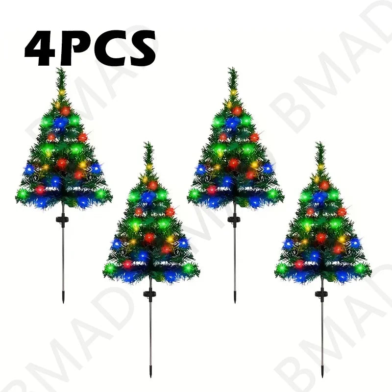 Outdoor Solar Christmas Tree Lights - Waterproof LED Garden Lamps for Lawn, Patio & Landscape Decor