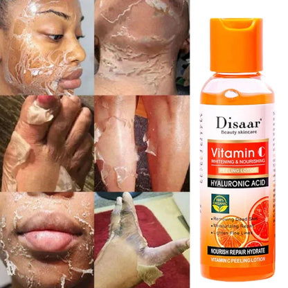 Yellow Peeling Lotion Oil – 100% Organic Exfoliating, Whitening & Nourishing Body Scrub with Hyaluronic Acid for Dark Skin