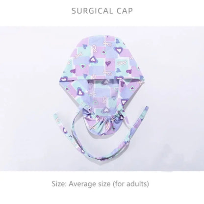 Adjustable Surgical Scrub Cap with Buttons – Ponytail Bouffant Nursing Turban Hat for Women & Men