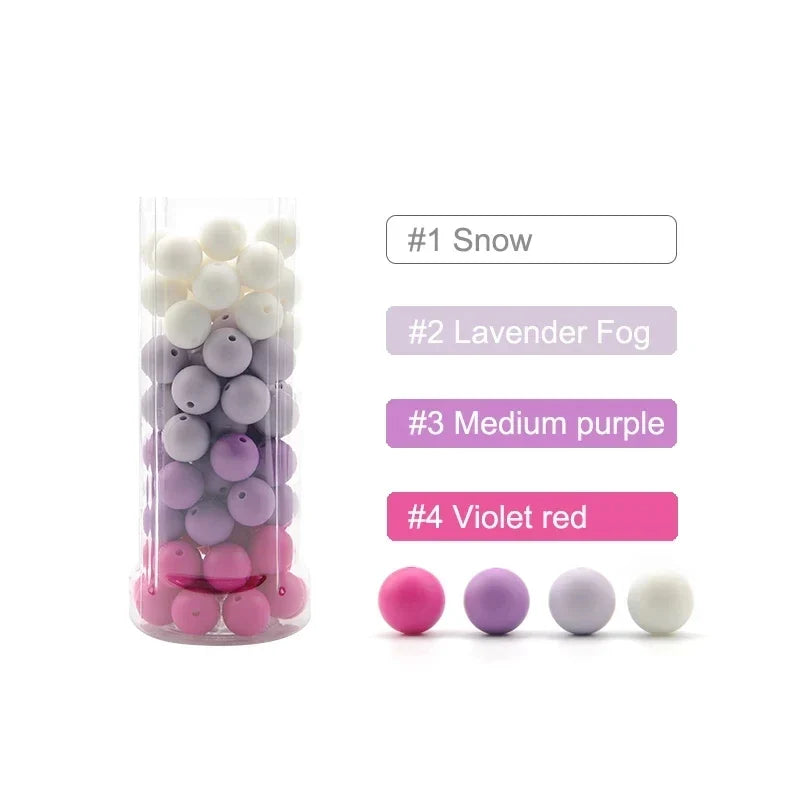 LOFCA Silicone Round Beads 20pcs - 9/12/15mm DIY Jewelry Making Beads for Bracelets, Keychains & Necklaces