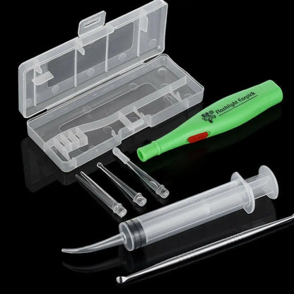 Tonsil & Earwax Remover Tool with LED Light – Stainless Steel Earpick Set with 3 Tips for Ear Care & Wax Cleaning