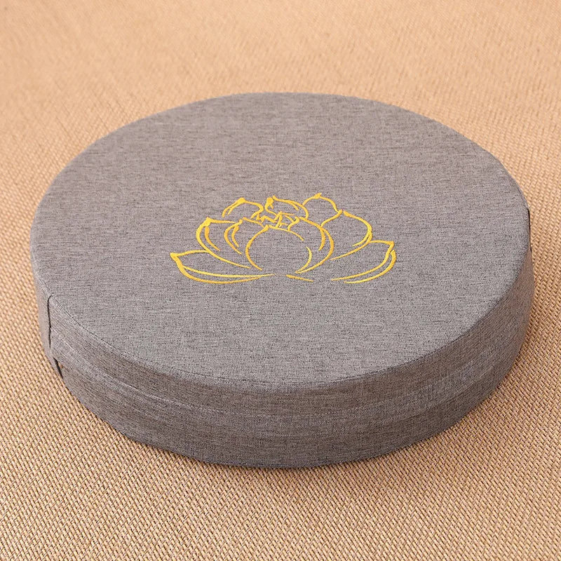 Yoga Meditation Cushion – 40x6cm Hard Linen Lotus Pillow with Backrest, Removable & Washable Tatami Mat