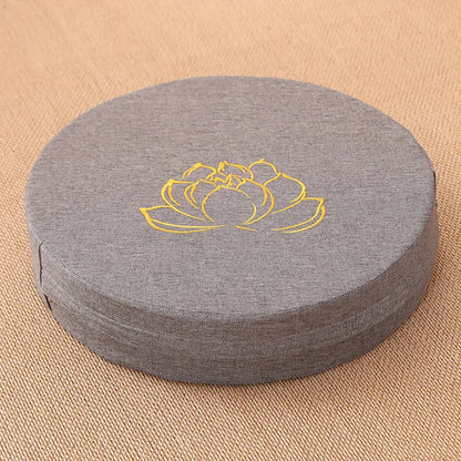 Yoga Meditation Cushion – 40x6cm Hard Linen Lotus Pillow with Backrest, Removable & Washable Tatami Mat