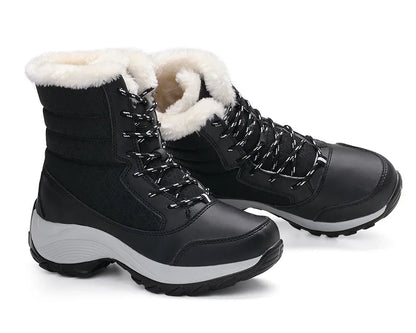 Women’s Snow Boots — Non-Slip Waterproof Fur-Lined Platform Ankle & Thigh-High Winter Boots with Wedges