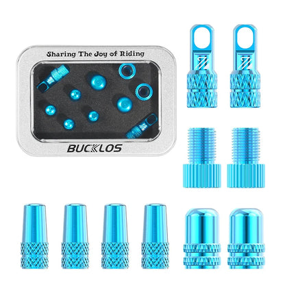 BUCKLOS F/V to A/V Valve Adapter – Aluminum Alloy Presta to Schrader Converter with Durable Bicycle Valve Cap