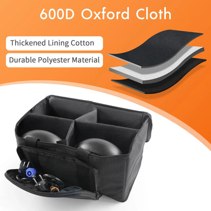 Yiflamefly Par Spotlight Storage Bag — Padded Case for 4 x 40x22x18cm Par Lights with Partition, Black