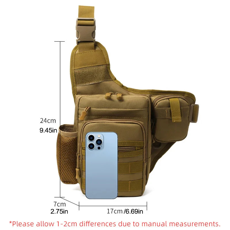 Camping Climbing Bag - Tactical Chest Pouch for Men, Cycling, Hiking, Travel, Outdoor Sports, Molle Crossbody Fanny Pack