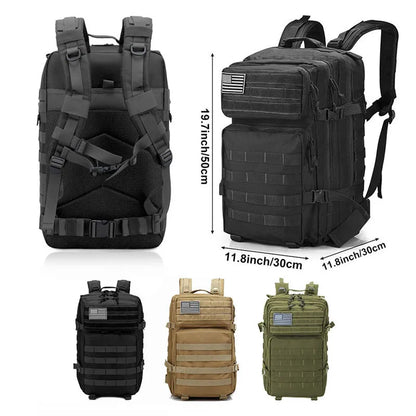 50L Army Military Tactical Backpack | Men's Travel Rucksack | Large Capacity Waterproof Outdoor Sports Bag