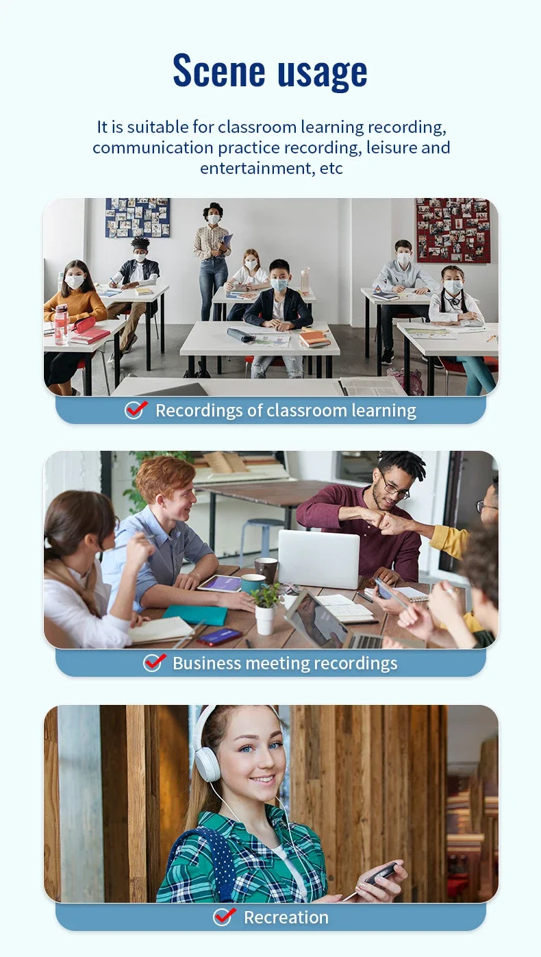 Digital Voice Recorder 64GB – Activated USB Flash Magnet Dictaphone with HD Noise Reduction, 100-Hour Audio & MP3 Player