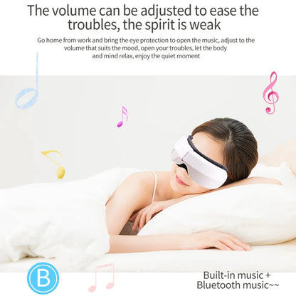 6D Smart Eye Massager — Vibration & Hot Airbag Compress, Bluetooth Music Eye Massage Glasses for Relaxation & Fatigue Relief