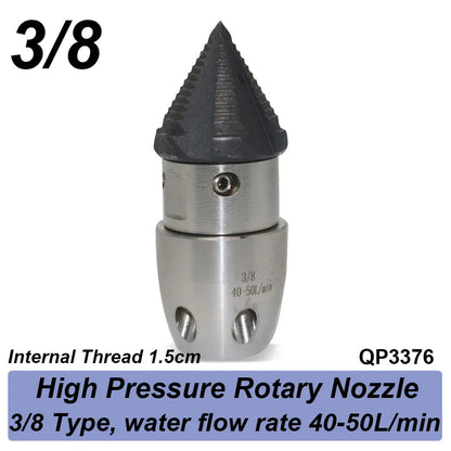 High Pressure Rotating Nozzle 1/2 M22 & 3/8 – Sewer & Sludge Cleaning Water Gun Nozzle for Pressure Washing