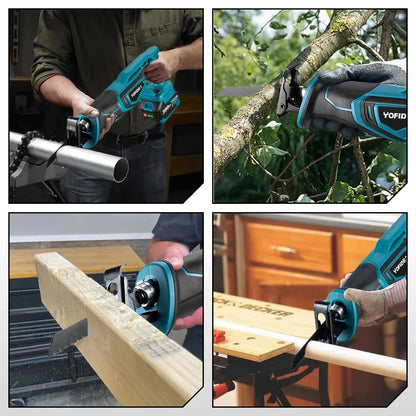 YOFIDRA 3000W Brushless Reciprocating Saw — 4-Blade Multifunction Metal, Wood & Pipe Cutter for 18V/21V Battery