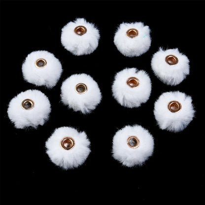 10pcs Plush Fur Ball Beads – Multicolor Pompom Spacer Beads for DIY Jewelry, Earrings & Bracelets
