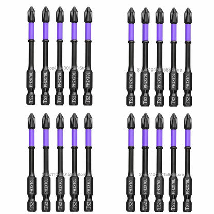 5–60PCS PH2 Magnetic Impact Driver Bit Set – Alloy Steel Cross Screwdriver Bits for Drill & Screw Driving Non-Slip Tool Kit